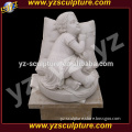 outdoor decoration hand carved white marble sleeping child statue